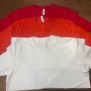Bella Canvas Red, Orange, and White Short Sleeve Tees